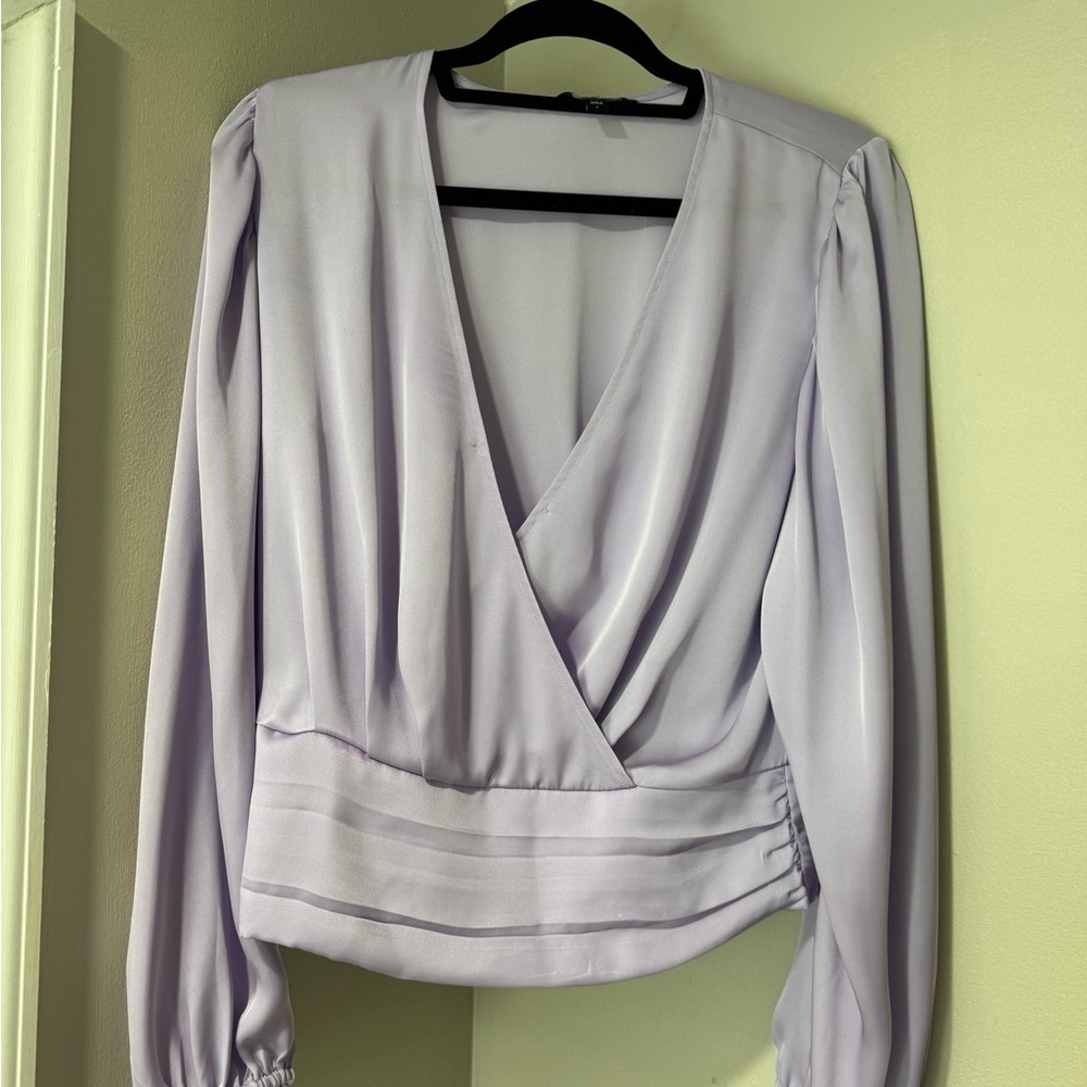 Express Light Purple Wrap Blouse - image 1
